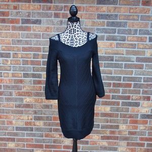 WHBM Black Knit Off Shoulder Dress - Medium